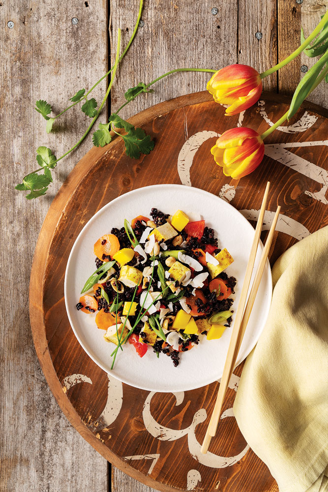 Forbidden Rice Salad with Curry Tofu