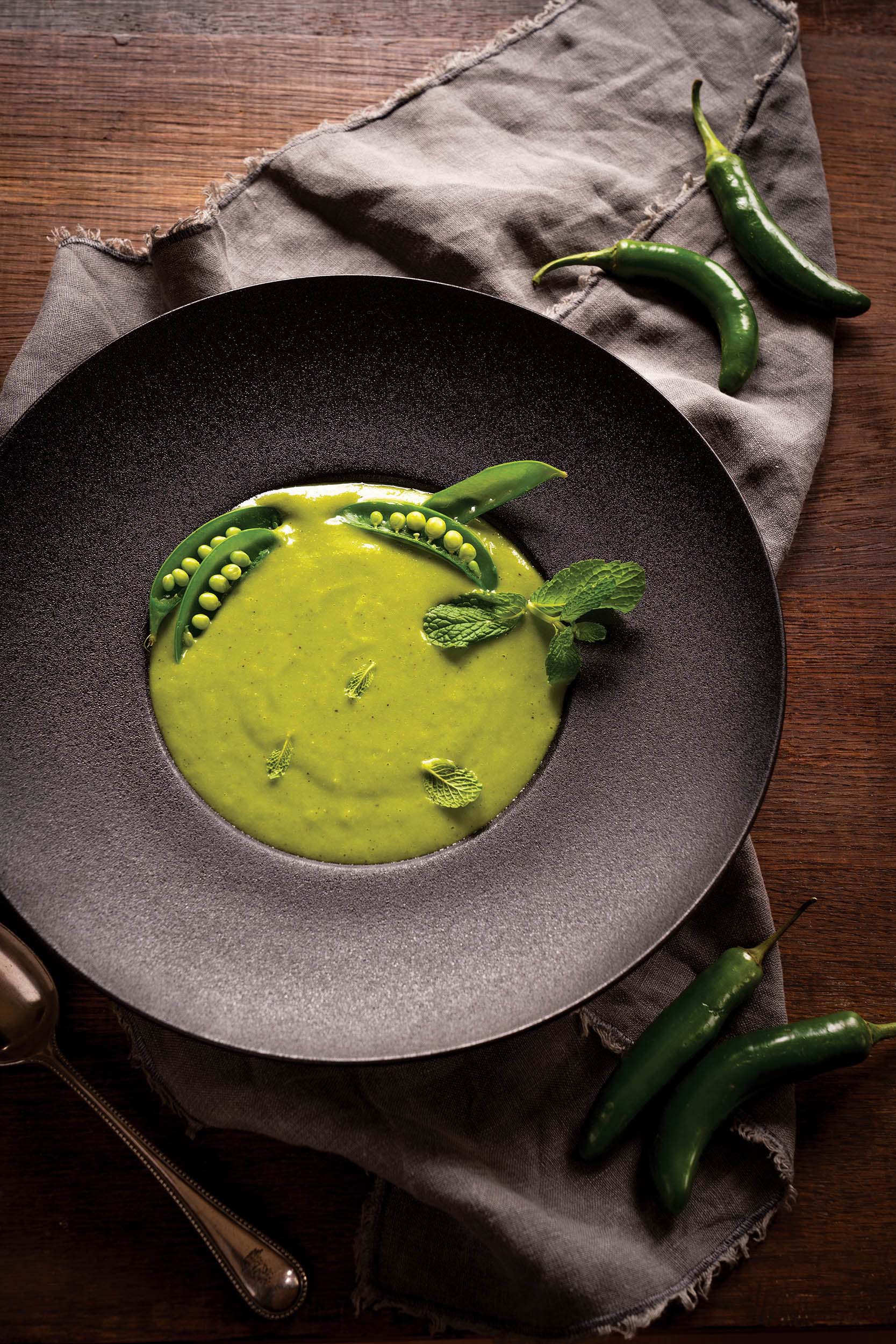 Minty Chili Pea Soup