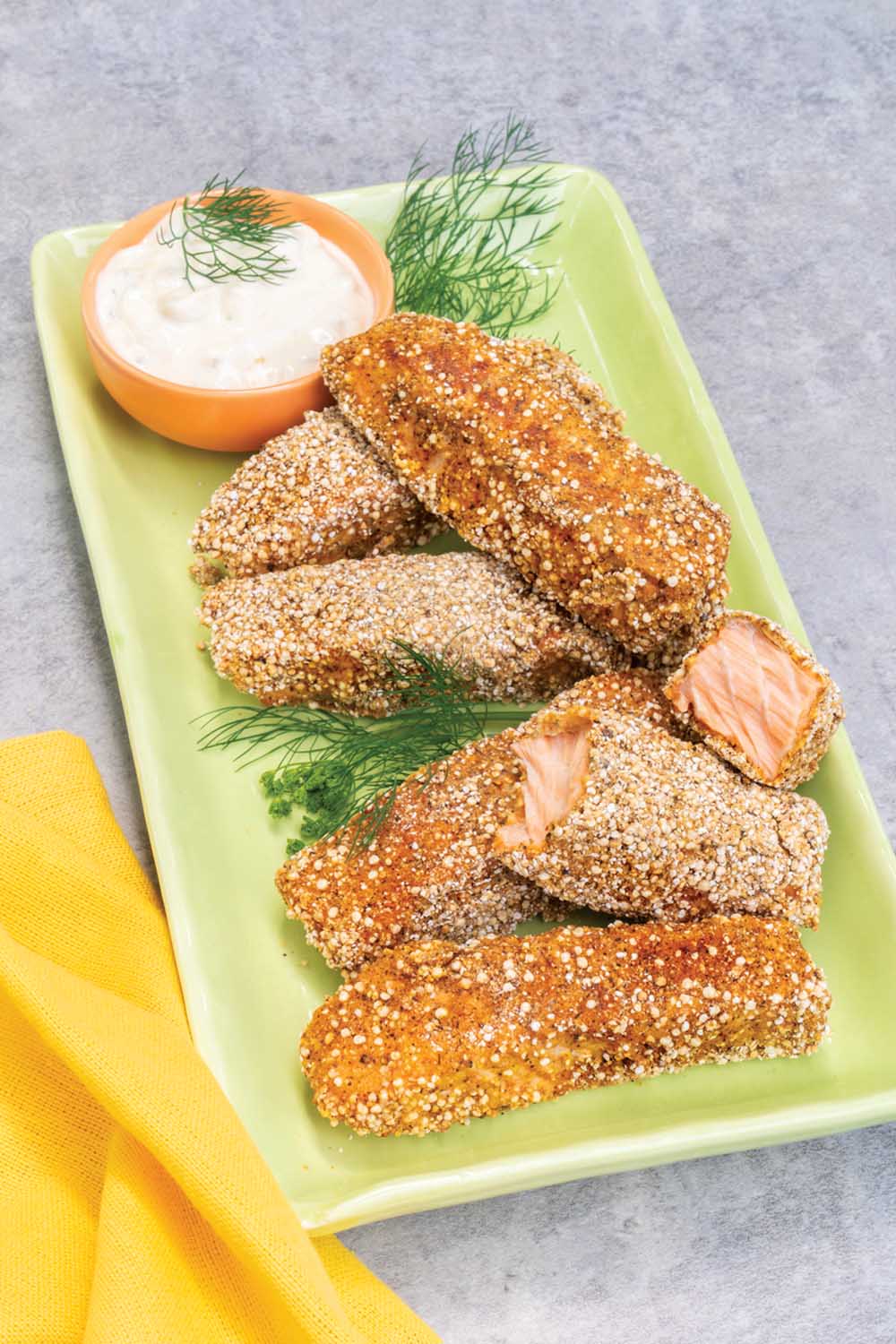 Quinoa Crusted Salmon Sticks