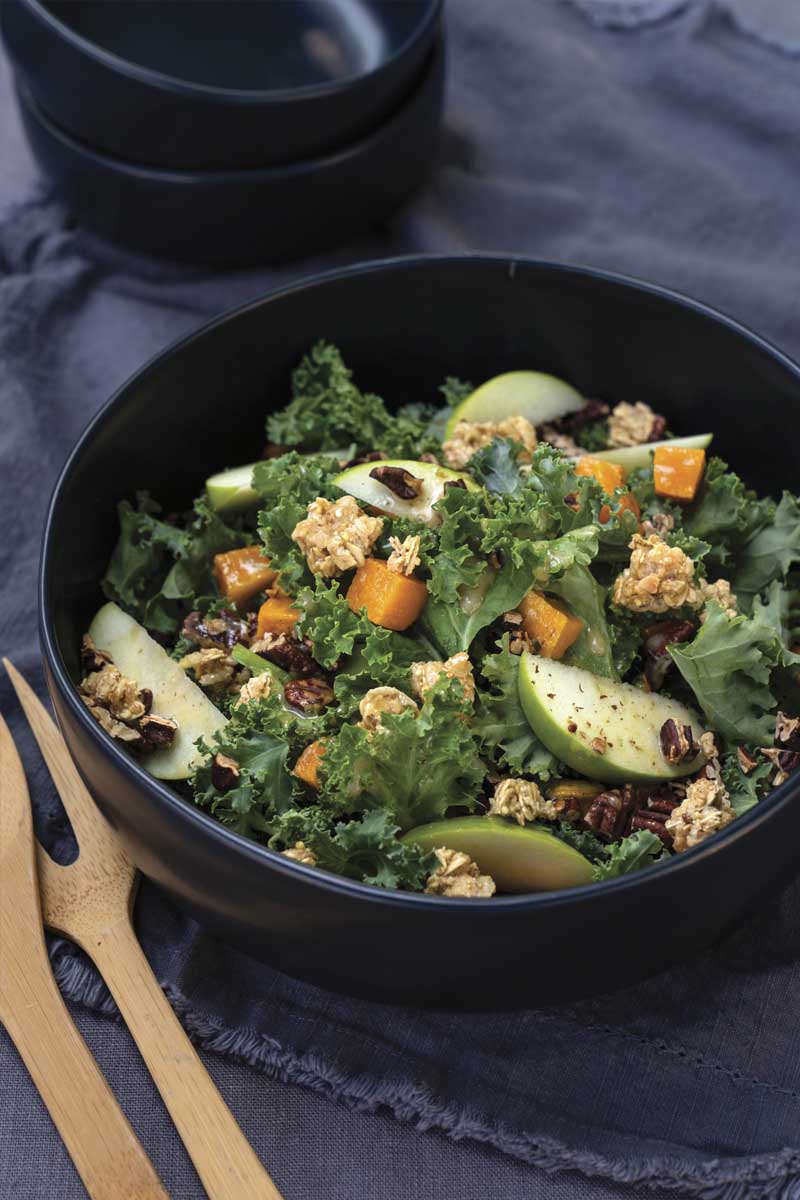 Maple Butternut Apple Salad with Granola Croutons