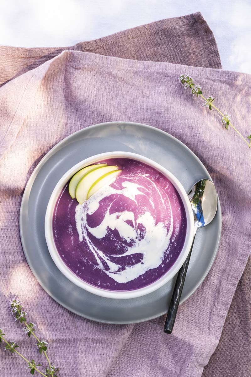 Purple Cabbage and Apple Soup