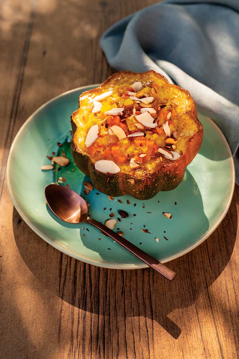 Curried Lentil Stuffed Squash