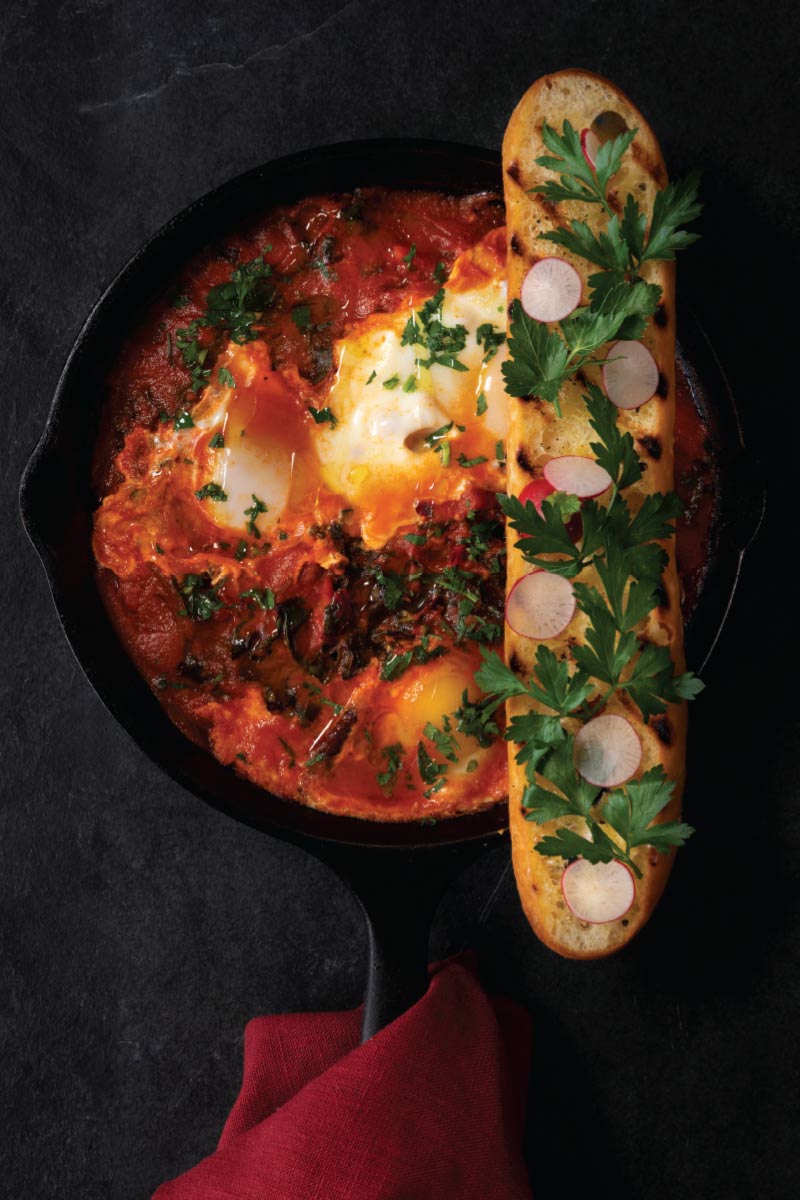 Spicy, Smoky Tomato-Braised Eggs