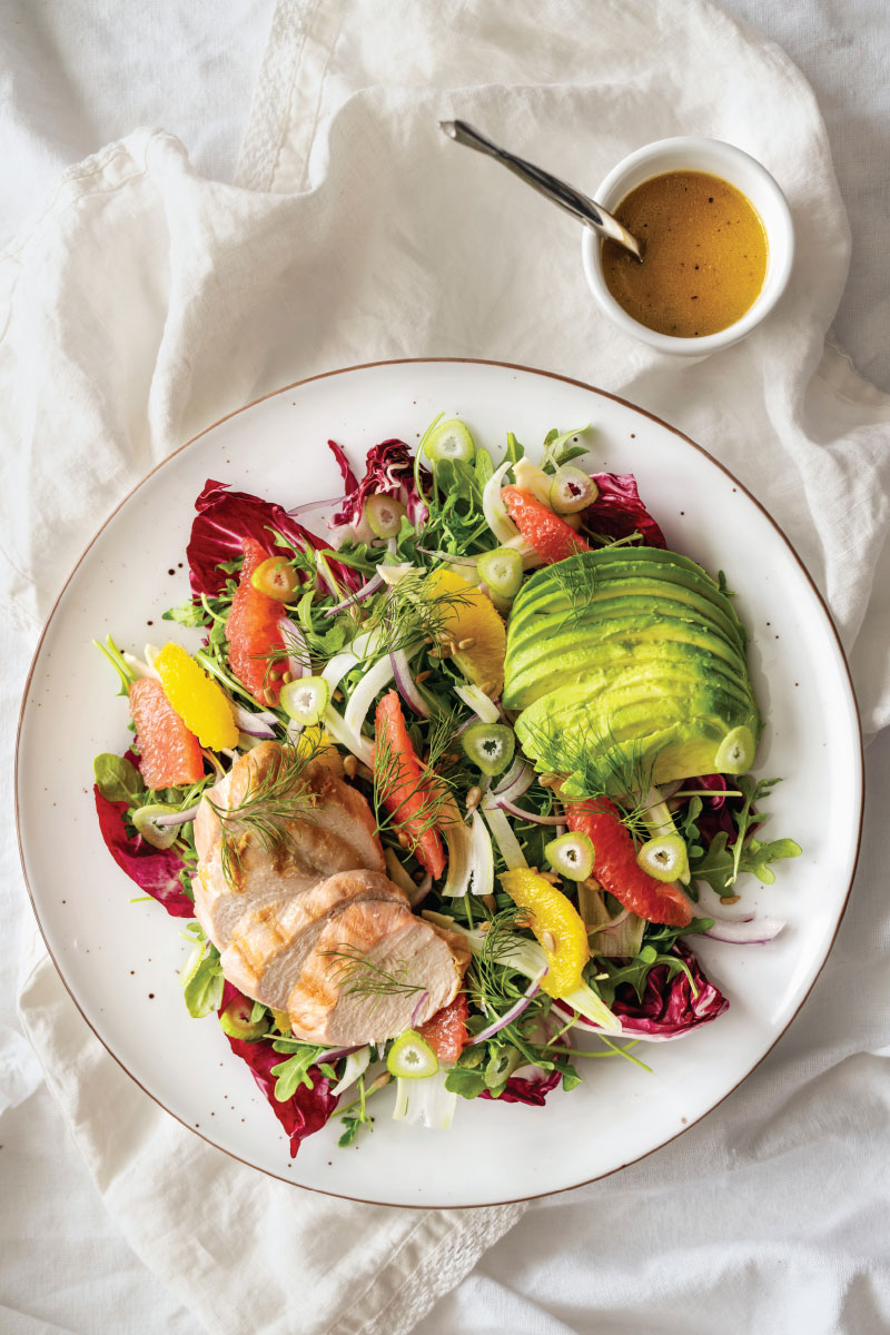 Grapefruit and Fennel Salad with Chicken and Avocado