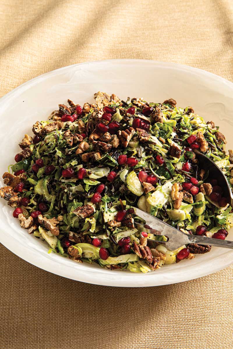 Brussels Sprouts &amp; Wild Rice Salad with Maple Walnut–Pecan Spice Brittle