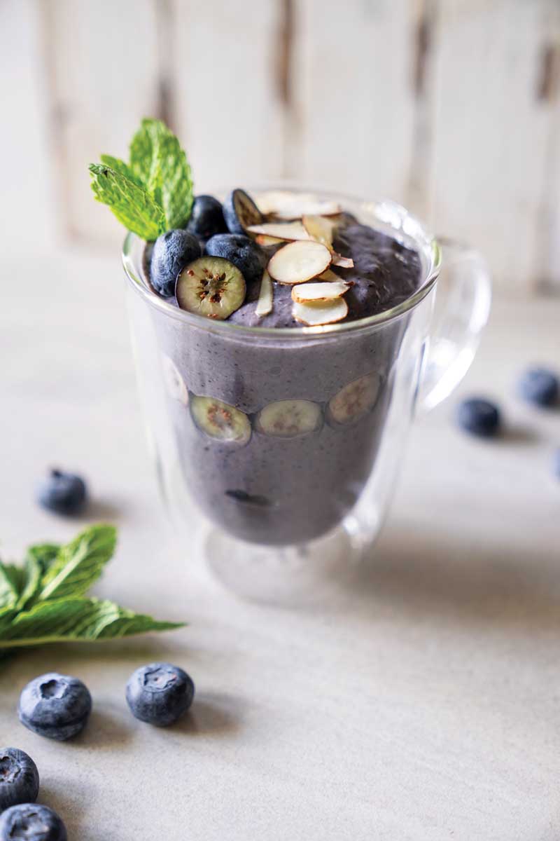 Floral Breakfast Blueberry Pudding Bowl