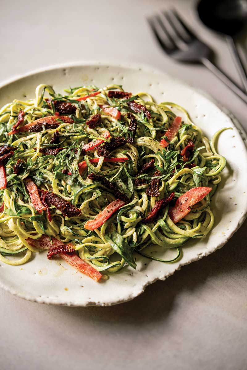 Zucchini Pasta with Hemp Alfredo Sauce