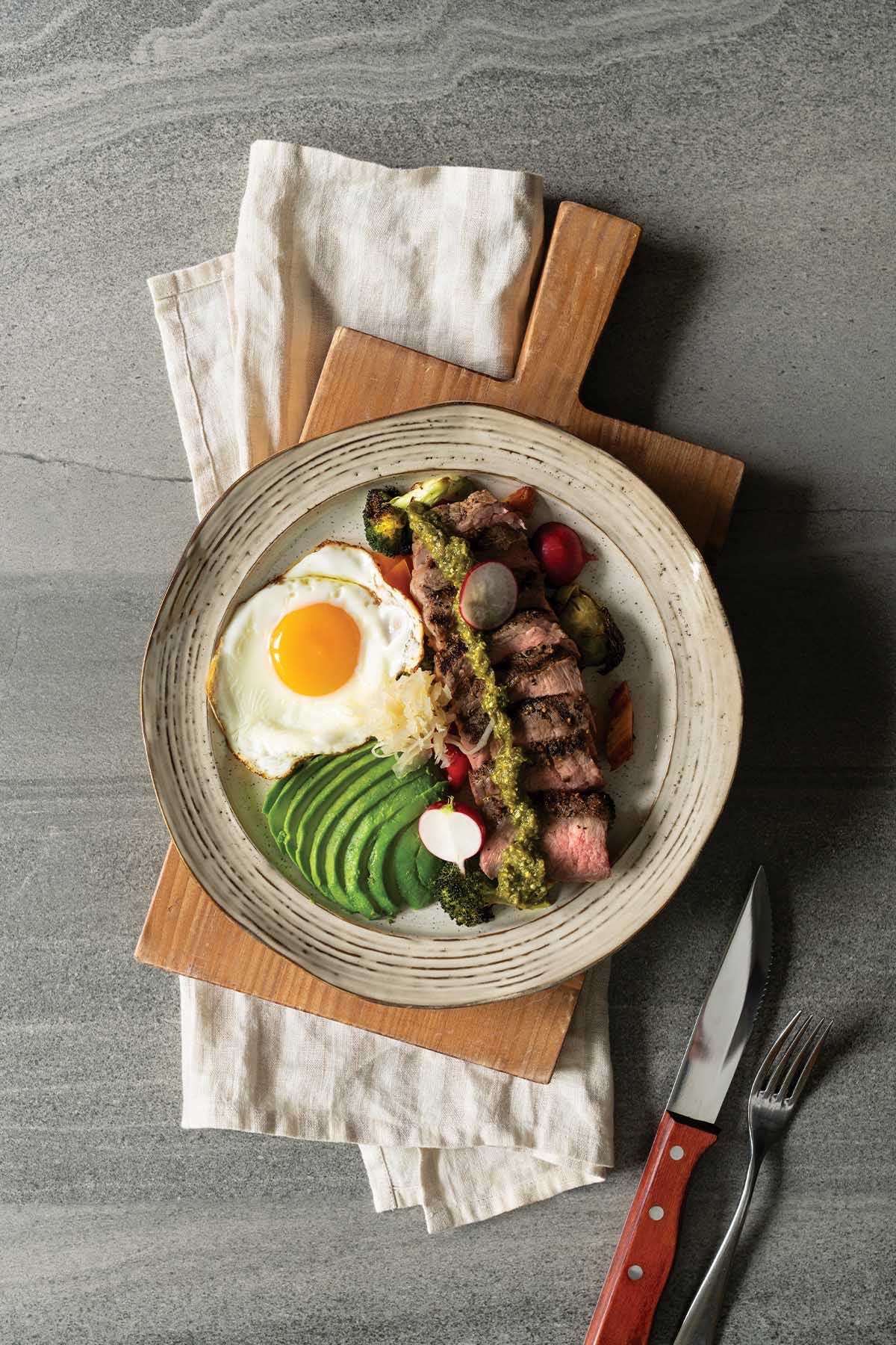 Steak and Egg Rainbow Bowl