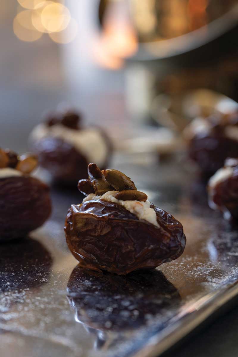 Dates with Whipped Ricotta and Spicy Pepitas