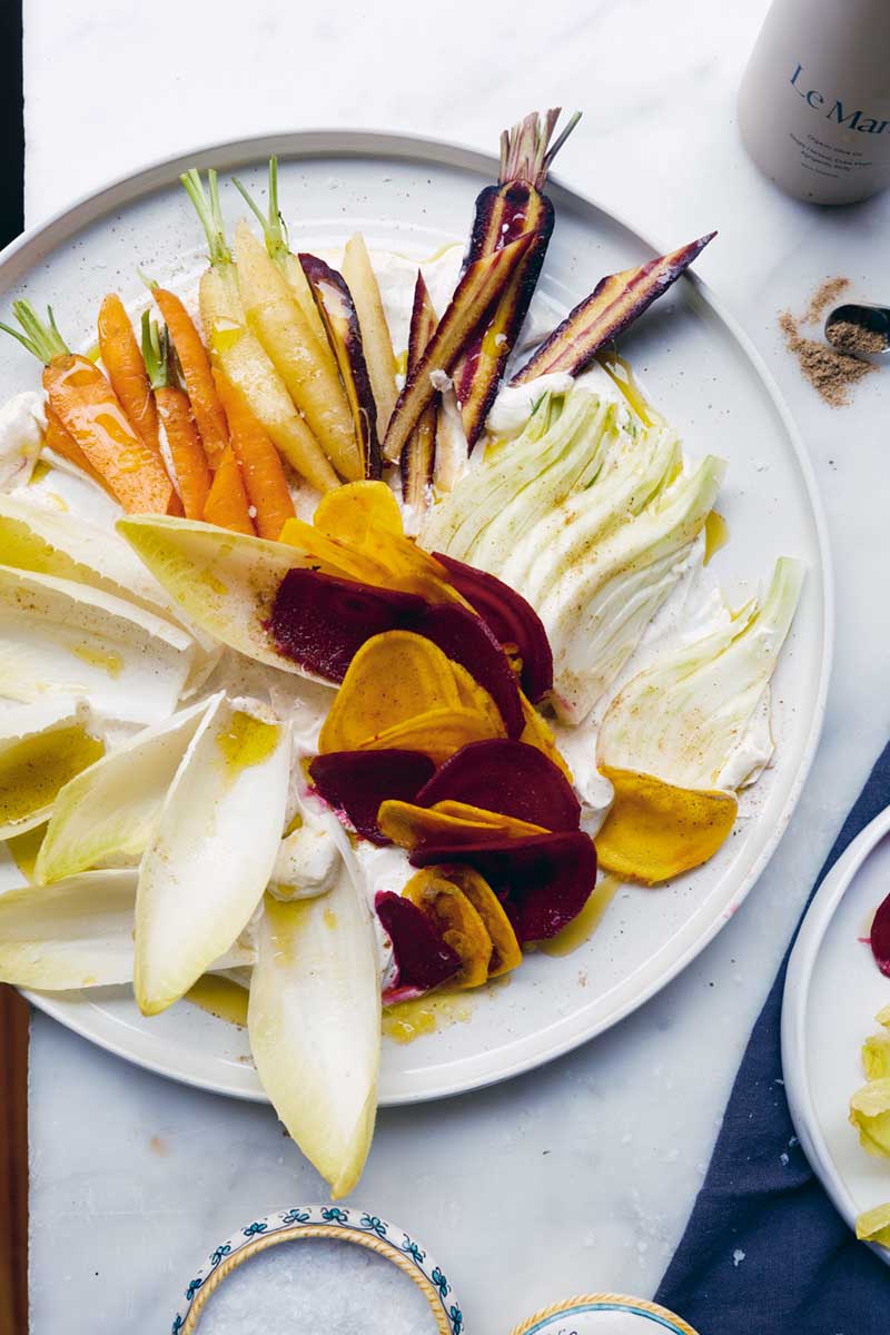 Winter Vegetable Crudités with Yogurt and Chaat Masala