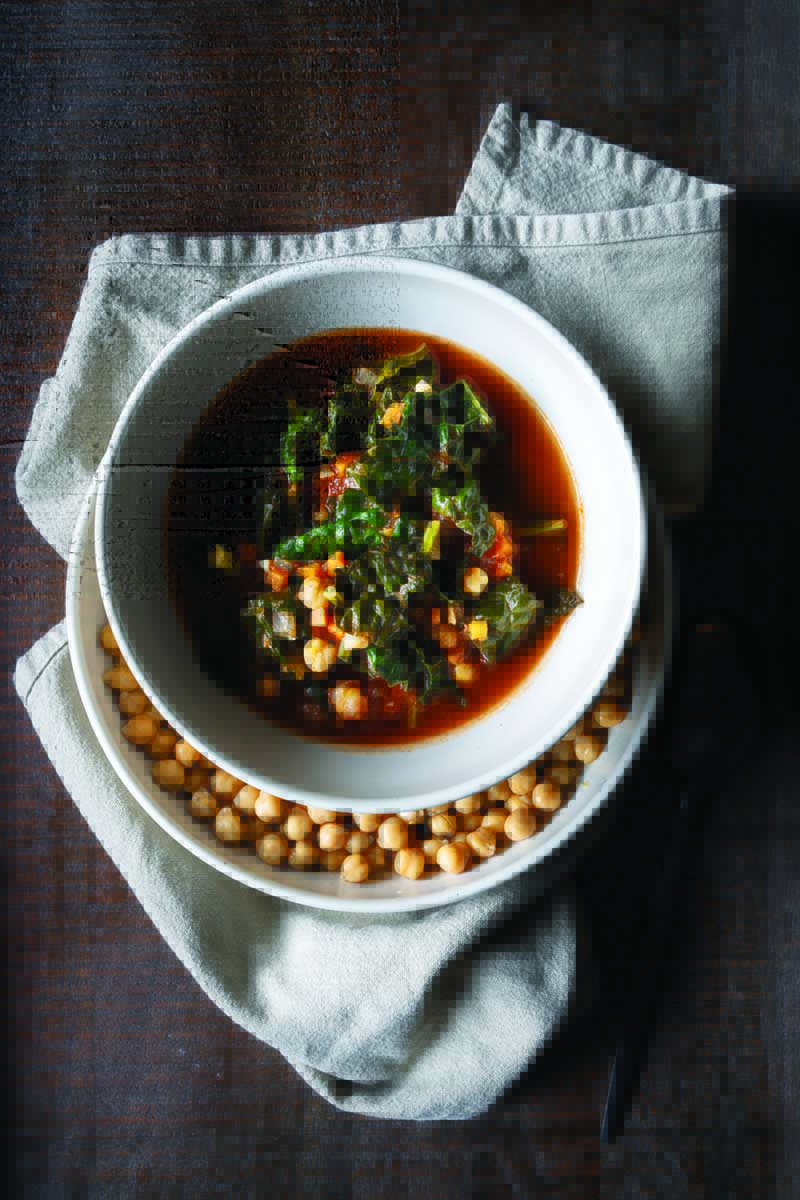 Smoky Garbanzo and Collard Green Soup
