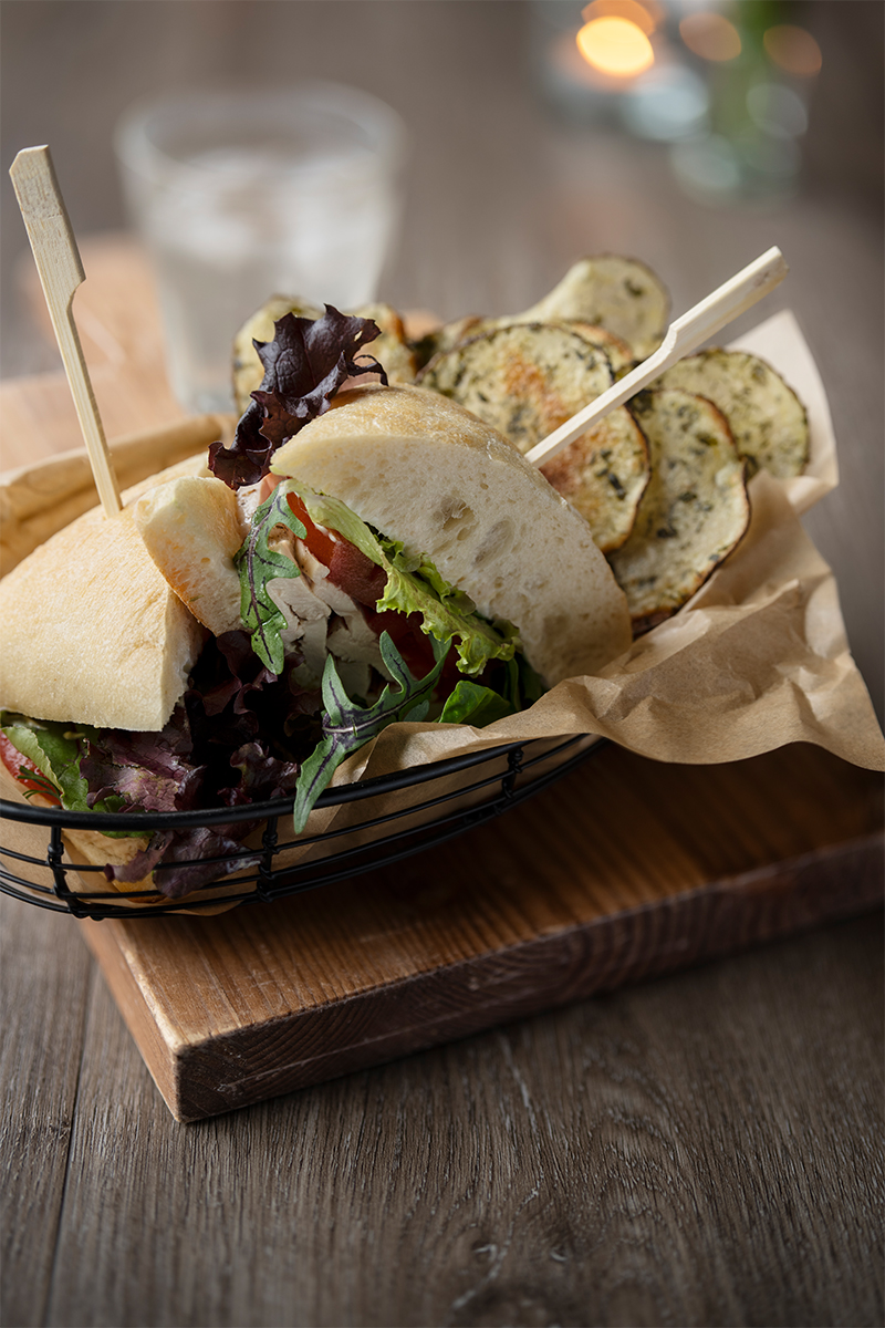 Herby mustard roasted chicken sandwich