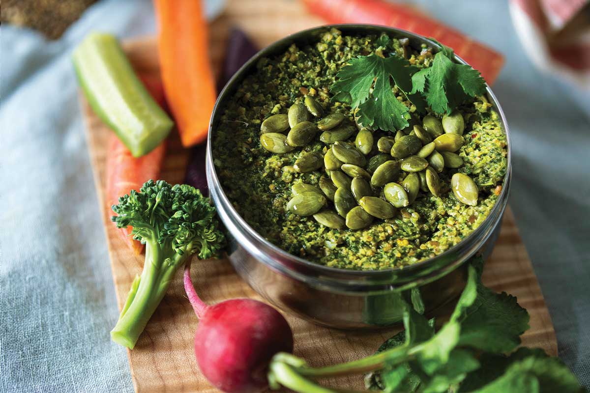 Plant powered picnic outside eating