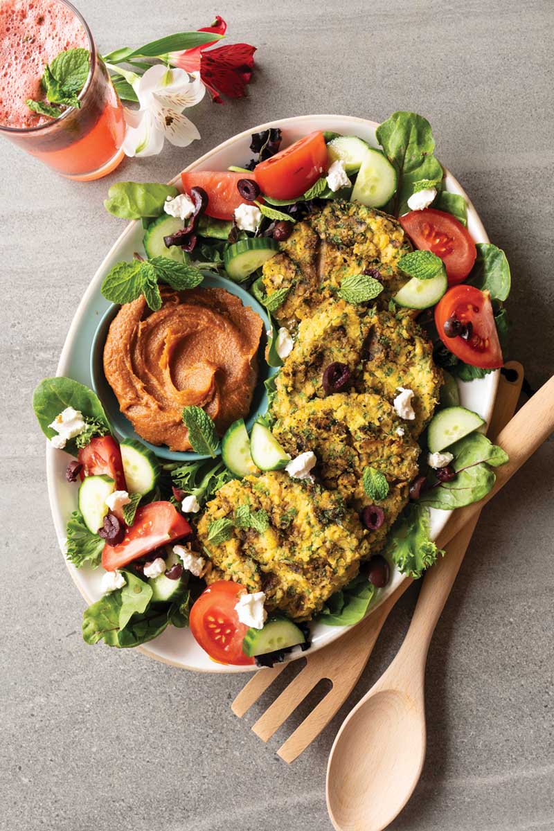 Grilled falafel salad