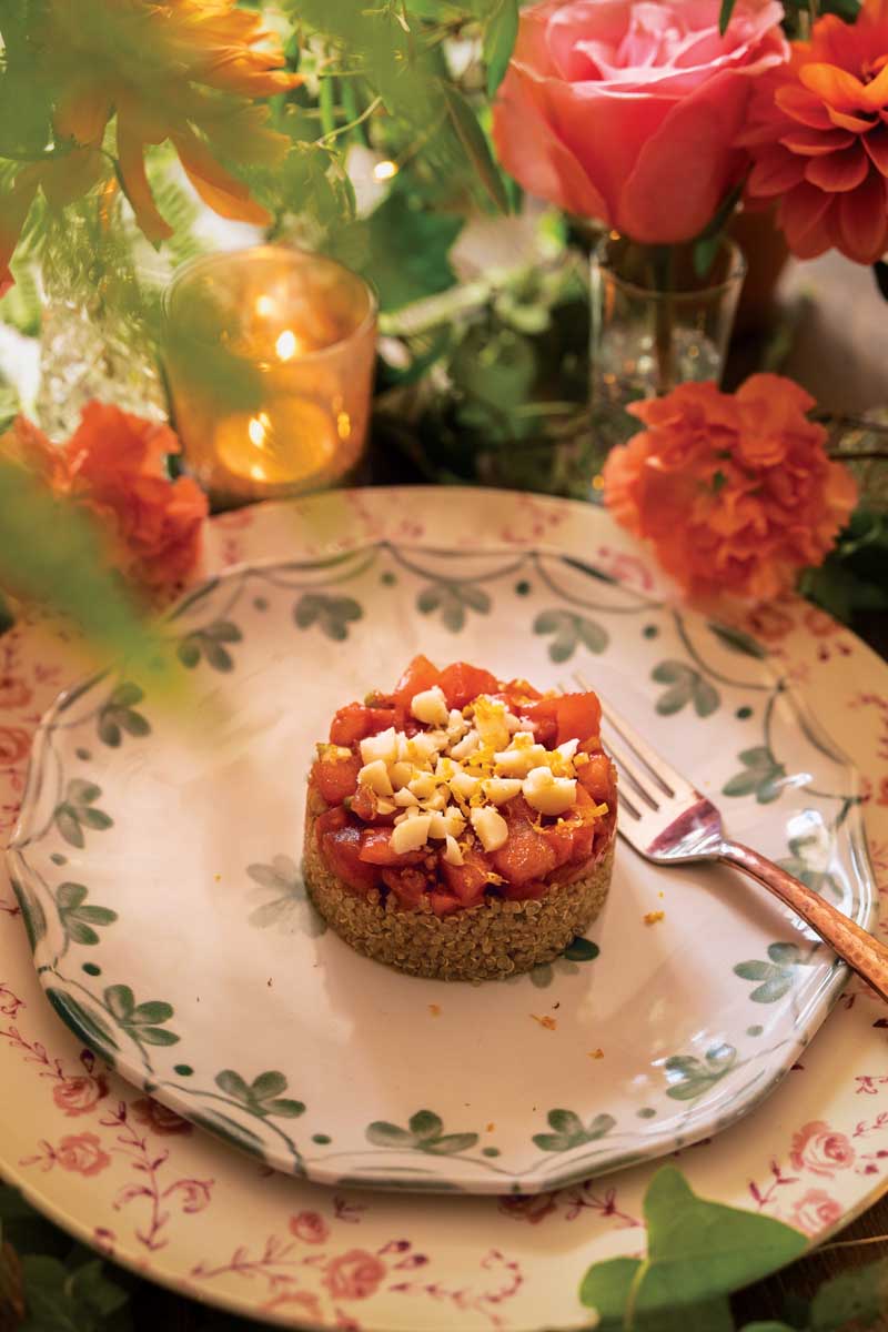 Watermelon tartar with smoked paprika